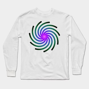 Galaxy Spiral | Dark Nebula Pink Blue Green Long Sleeve T-Shirt